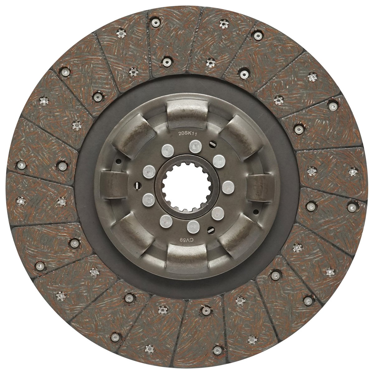 Disc ambreiaj cu ferodou si arc 16 caneluri pentru Tractor Forestier cu motor Perkins